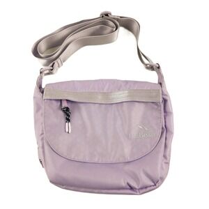 L.L.Bean‎ Boundless Expandable Crossbody Bag Lilac Purple Nylon Travel Purse